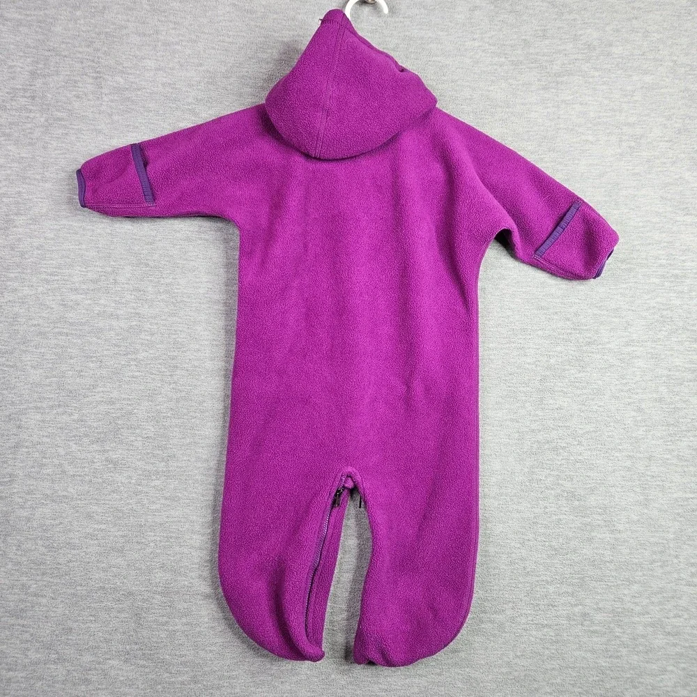 Patagonia Baby 12M Purple Fleece Hooded Bunting One Piece Zip Front Snowsuit